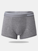 Sexy Ice Silk Solid Color Breathable Mid Waist Fiber Boxer Underwear for Men