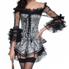 Sexy Jacquard Back Zipper Steel Bone Corsets Waist Shaper Bustiers For Women