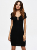 Sexy Knitting Bodycon Patchwork Short Sleeve V-neck Women Mini Dress