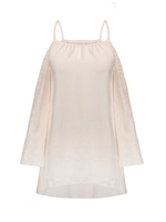 Sexy Knitting Spaghetti Strap Off Shoulder Loose Women Shirt