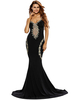 Sexy Lace Applique Camisole Mermaid Women Evening Dress