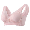 Sexy Lace Cotton Wirless Gather Embroidery Deep V Bra