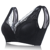 Sexy Lace Deep Plunge Sunflower Printed Wireless Sleeping Breathable Bras