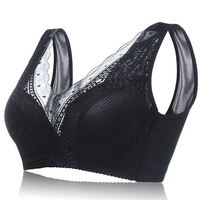 Sexy Lace Deep Plunge Sunflower Printed Wireless Sleeping Breathable Bras