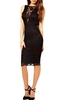 Sexy Lace Deep V-neck Transparent Sleeveless Backless Bodycon Women Dress