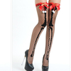 Sexy Lace Mesh Knee Pantyhose Thigh High Printed Bow Stockings For Women