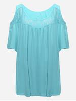 Sexy Lace Patchwork Off Shoulder T-Shirt For Women