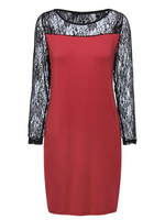 Sexy Lace Stitching Long Sleeve Bodycon Dress