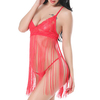 Sexy Lace Tassel Deep Plunge Hollow Out Spaghetti Strap Babydolls For Women