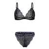 Sexy Lace Triangle Bralettes Deep V Hollow Out Backless Bandeau Bra Sets
