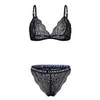 Sexy Lace Triangle Bralettes Deep V Hollow Out Backless Bandeau Bra Sets