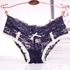 Sexy Lace-trim Bow Anti-emptied Breathable Low Waist Underwear Briefs