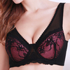 Sexy Lace-trim Deep Plunge Printed Gather Breathable Bras