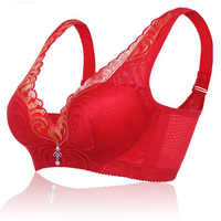 Sexy Lace-trim Deep V Gather Wireless Adjustable Bra