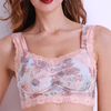Sexy Lace-trim Wireless Full Coverage Soft Printing Vest Bras