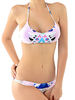Sexy Lace Up Geometric Printed Backless Bikinis Beach Bathing Suits Swimwear