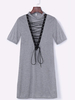 Sexy Lace-up Short Sleeve Choker Mini Dress For Women