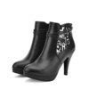 Sexy Ladies Ankle Boots Fashion High Heel Side Zipper Boots With Buckle Decoration