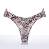 Sexy Leopard Print Seamless Breathable Thongs Low Waist V-Strings For Women