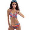 Sexy Leopard Printed Geometric Pattern Criss-Cross Bust Multi-Way Belt Bikinis Sets