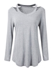 Sexy Long Sleeve V-Neck Hollow Off Shoulder Loose Blouse