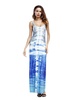 Sexy Long Sleeveless Bohemian Print Slim Polyester O-Neck Tank Sundress