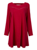 Sexy Loose Long Sleeve Solid Hollow Backless Dress