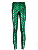 Sexy Mermaid Scales Printed Stretch Women Leggings Pants