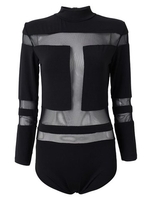 Sexy Mesh Patchwork Women Slim Jumpsuit