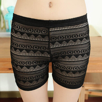 Sexy Mesh Semi Transparent Hollow Breathable Mid Waist Boyshorts For Women