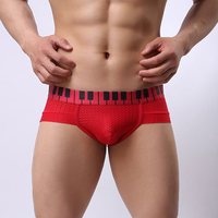 Sexy Mesh Soft Breathable Briefs Low Waist Enhance Pouch Underwear for Men