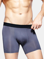 Sexy Mid Waist Quick Dry Solid Color Semless Sport Boxer Underwear for Men