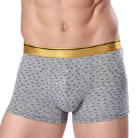 Sexy Modal Printing Transparent Super Thin Breathable Golden Belt Boxer Underwear for Men