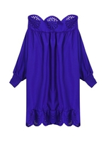 Sexy Off-shoulder Hollow 3/4 Sleeve Women Mini Dress