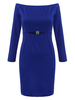 Sexy Off Shoulder Hollow Back Zipper Long Sleeve Bodycon Dress