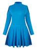 Sexy Off Shoulder Long Sleeve High Collar Ruffles Dress