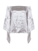 Sexy Off-shoulder Solid Color Long Horn Sleeve Women Blouse