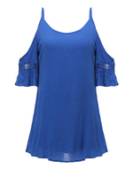 Sexy Off Shoulder Straps Hollow Backless Blouse For Women