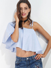 Sexy One Shoulder Flouncing Bandage Blouse For Women