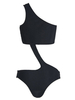 Sexy One Shoulder Solid Color Monokinis One Pieces Swimsuit For Women