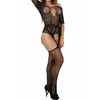 Sexy Open Crotch Transparent Jacquard Pantyhose Hollow Garter Babydoll For Women