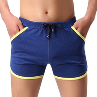 Sexy Patchwork Drawstring Cotton Casual Boxers Underwear for Men
