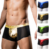 Sexy Performance Mesh Stars Bronzing Underpants Leather Breathable Boxers for Men