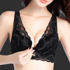 Sexy Plunge Front Button Lightly Lined Full Coverage Wireless Nursing Bras