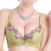 Sexy Plunge Push Up Wireless Soft Gather Embroidered Bras