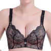 Sexy Plunge Seamfree Lace-trim Wireless Breathable Gather Embroidered Bras
