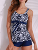 Sexy Plus Size Sleeveless Round Neck Swimsuit Two Pieces Swimwear For Women