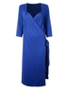 Sexy Plus Size Slim V Neck Solid Half Sleeve Midi Dress