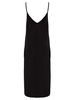 Sexy Pockets Strap Solid Deep V-neck Black Dress