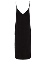 Sexy Pockets Strap Solid Deep V-neck Black Dress